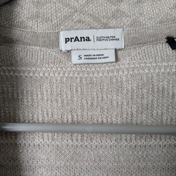 Prana Grey Tribal Print Cozy Organic Cotton Wool V-Neck Sevie Sweater Cardigan - Picture 10 of 13